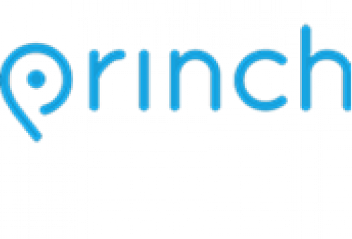 Icon used to indicate mobile printing. Is blue text on white background