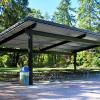 McCormick Park covered picnic shelter with picnic tables 