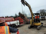Drill equipment for South 10th Street storm drain reroute project
