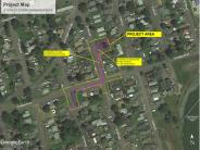 Project map for South 10th Street storm drain reroute project