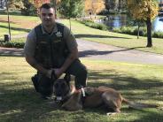 Columbia County Sheriff's Office Deputy Pesio and police dog Lars