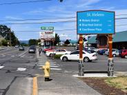 Vehicle sized sign at St. Helens intersection 