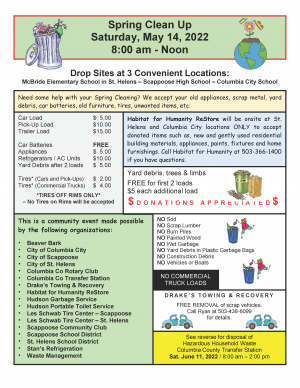 Spring Cleanup Event 5/14 at McBride Elementary from 8:00 a.m. to noon