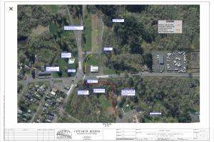 Aerial map of upcoming improvements labeled