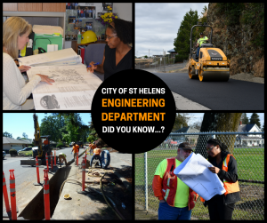 "City of St. Helens Engineering Department - Did you know...?" Images of the Engineering Department and current projects