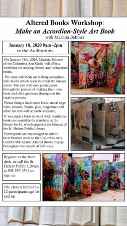 Altered book workshop announcement