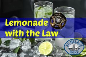 Picture of lemonade in glasses with Lemonade with the Law text superimposed 