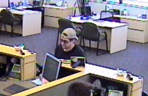 Surveillance Footage of Bank of the West robbery suspect 