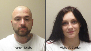 Booking photos of Jacobs and Carden 