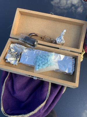 Drugs and drug paraphernalia seized during arrest 