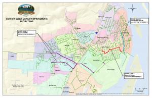 City map showing where project basins are located 