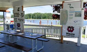 Riverwalk Survey Setup at Columbia View Gazebo