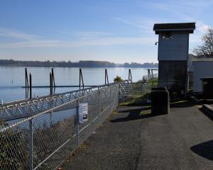 End of County Courthouse walking path with City docks, Columbia View Park, and Columbia River in background 