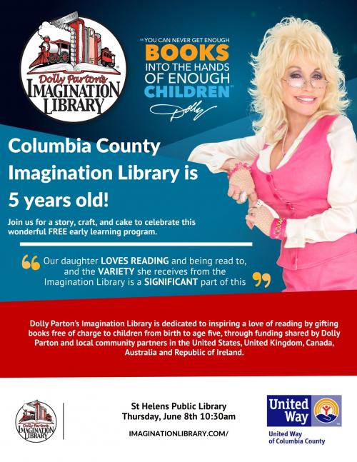 Dolly Parton's Imagination Library 5Year Celebration City of St Helens Oregon