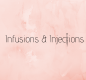 pink marble square with "Infusions & Injections" logo
